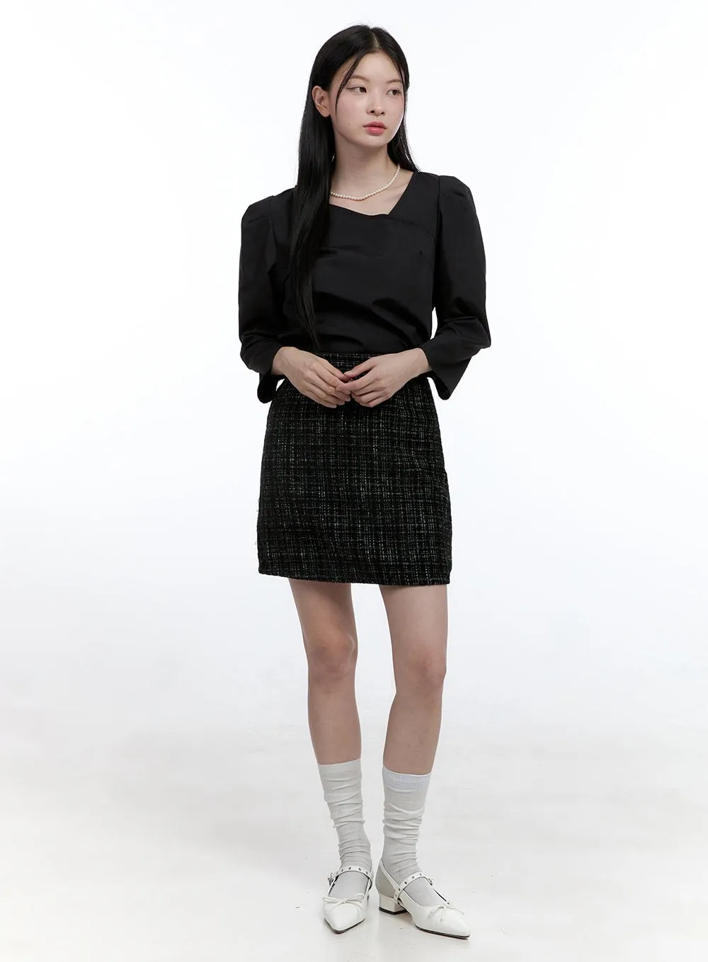 Tweed Mini Skirt OO429