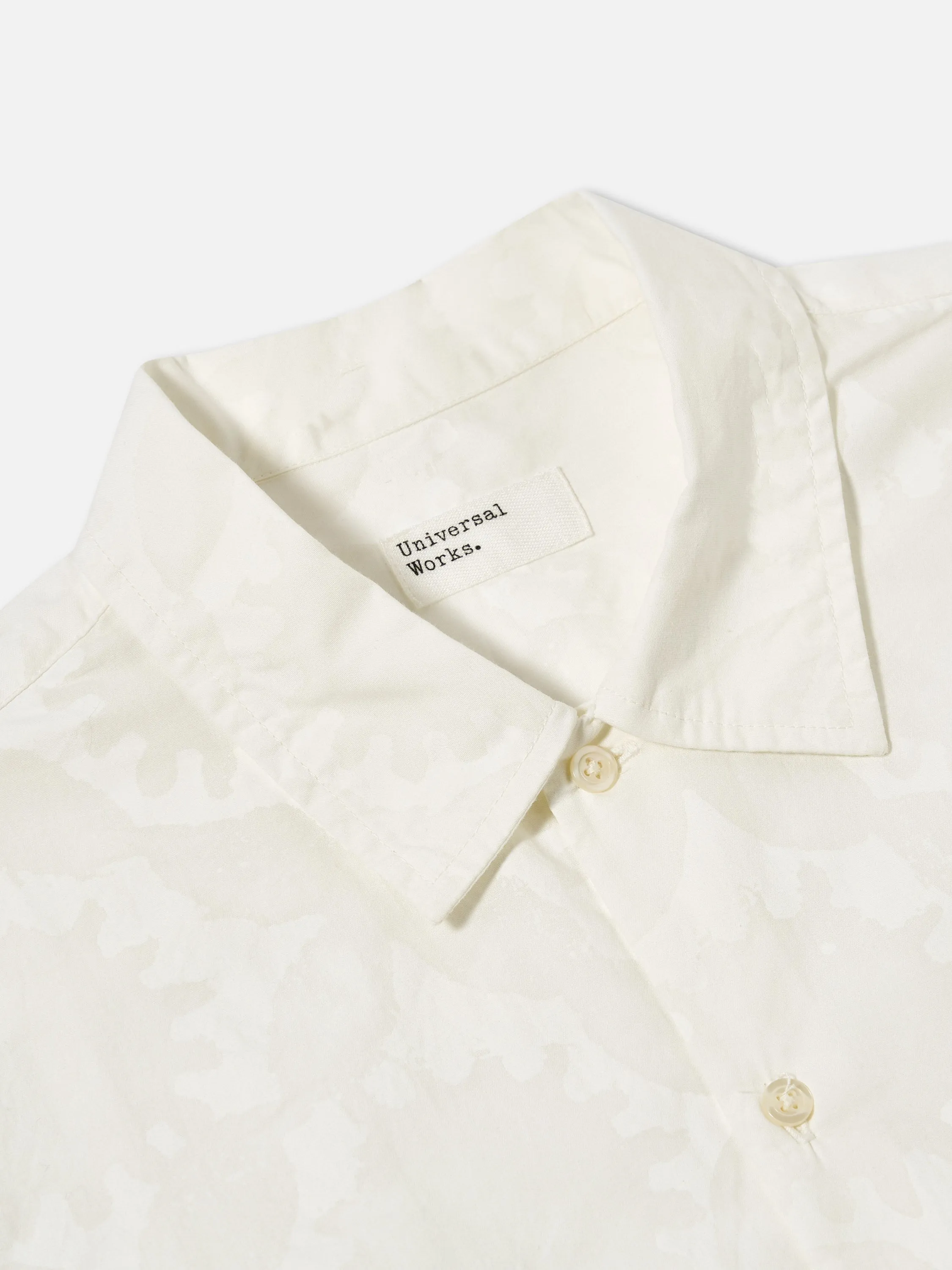 Universal Works Field Shirt in Ecru Sun Print Poplin