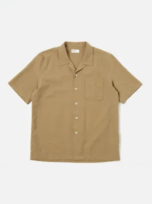 Universal Works Road Shirt in Olive Kamura Cotton