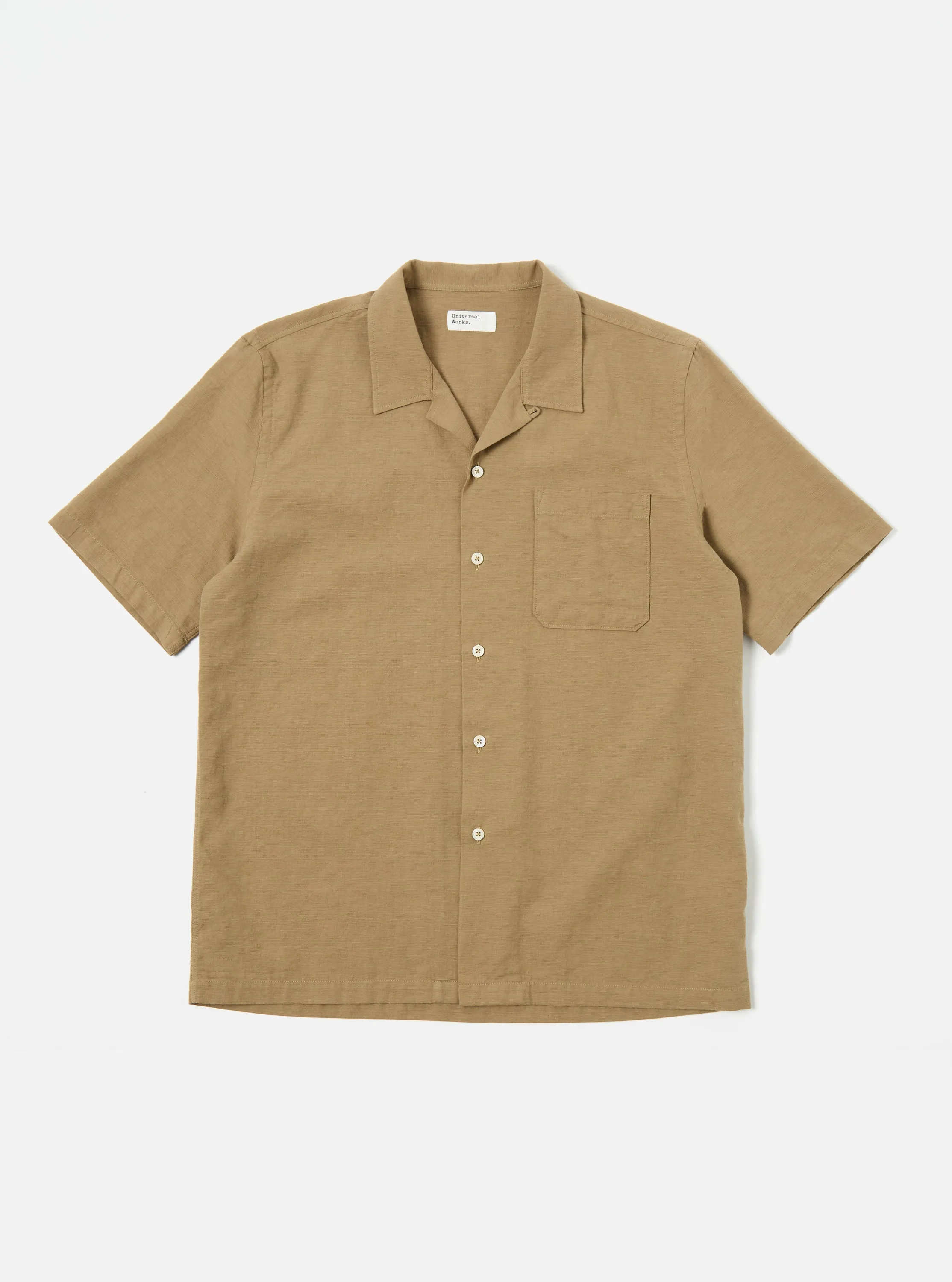 Universal Works Road Shirt in Olive Kamura Cotton