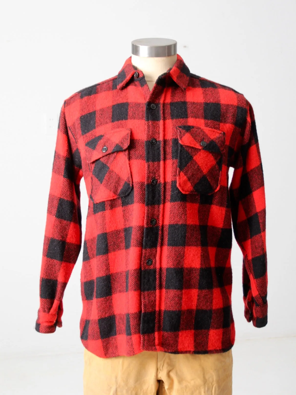 vintage 60s Montgomery Ward buffalo plaid shirt