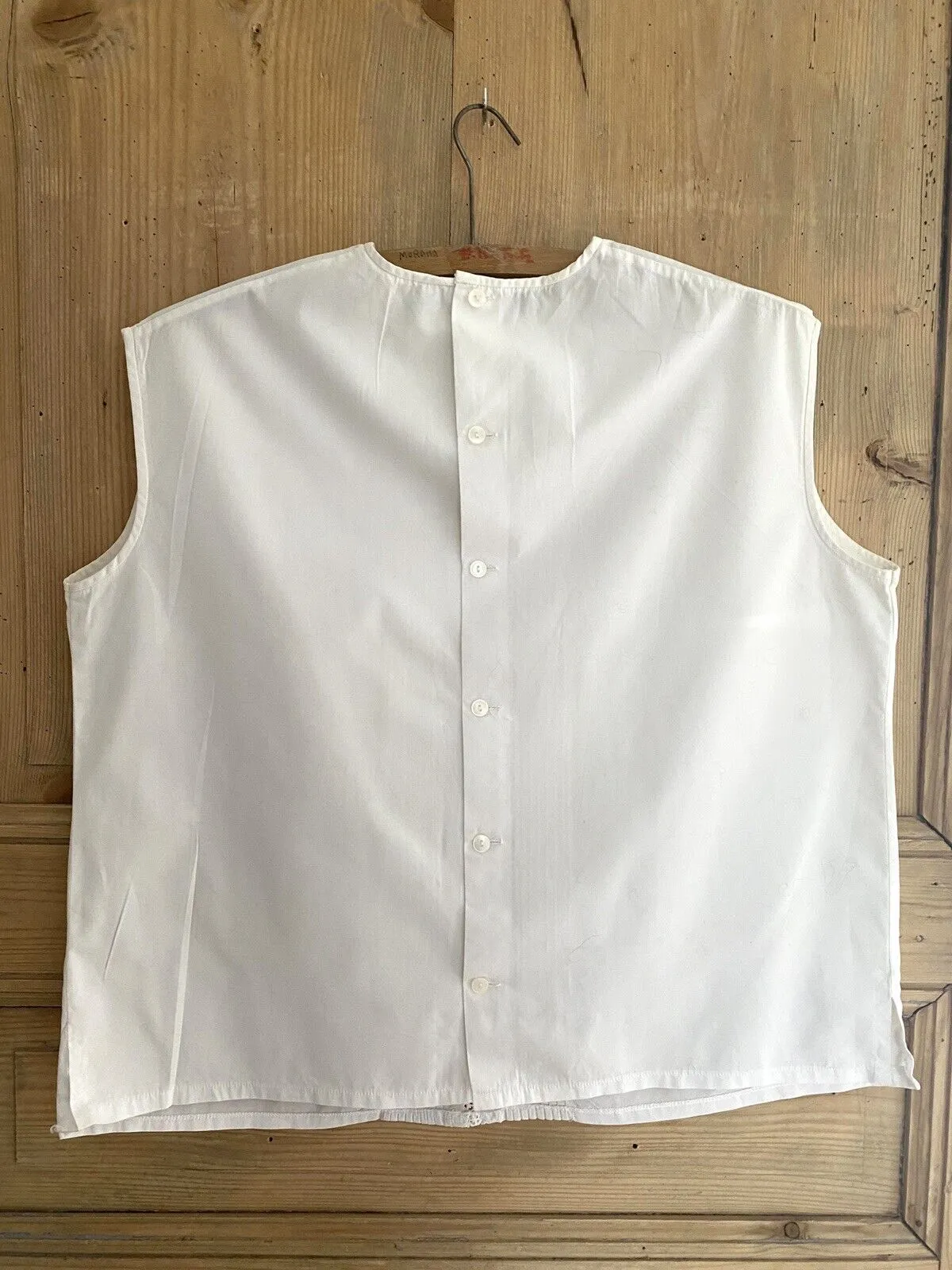 Vintage French woman BLOUSE BODICE cotton PINTUCKS c1960