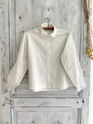 Vintage French woman WORK WEAR cotton BLOUSE c1930